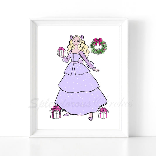 "Garland Girl" Holiday Fashion Print