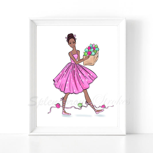 "Ballerina Holiday Lights"  Fashion Print