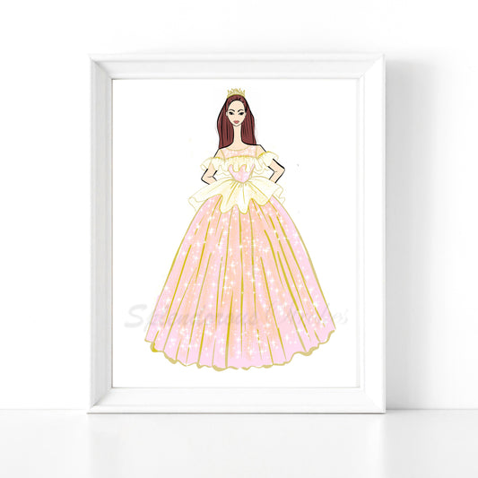 Peachy Princess Fashion Print