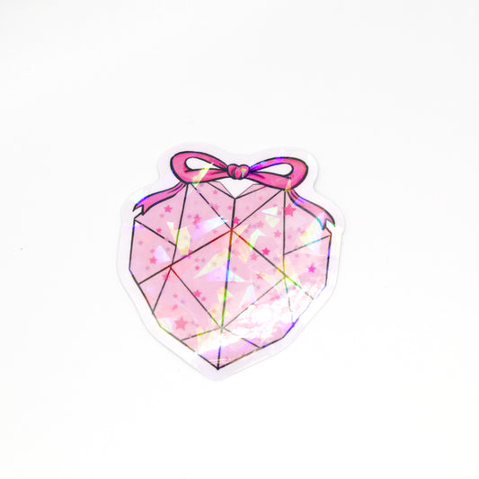 Pink Hearts (Die Cut-Holographic) Sticker